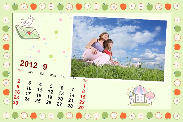 家族 photo templates ハッピーカレンダー1